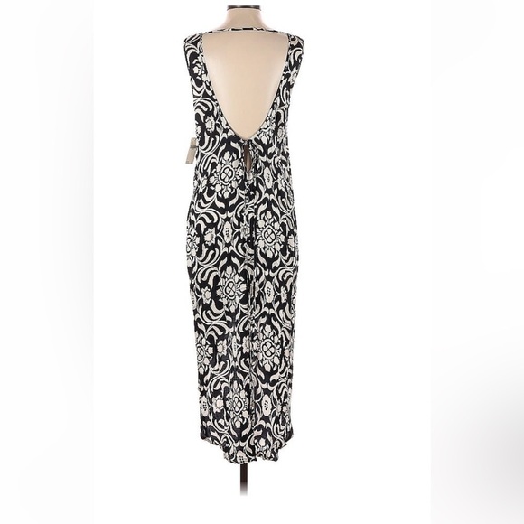 ANTHROPOLOGIE NWT! V-NECK PRINTED COVER UP BLACK/WHITE DRESS SIZE S SOLD OUT - Picture 3 of 7